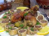 Tajine de champignon roulé de poulet a la viande