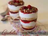 Verrine cheesecake a la confiture de framboise/dessert saint valentin