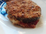 Aubergine panée farcie à la mozarella et poivron