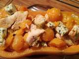 Butternut farcie à la fourme d'ambert et au poulet