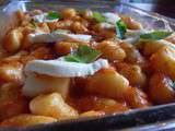 Gnocchi de pomme de terre, coulis de tomates et mozzarella