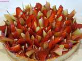 Tarte à la rhubarbe, fraises et amandes, recette du Chef Claire Heitzler