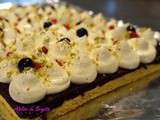 Tarte fruits rouge et pistaches, recette du chef f. Daubinet