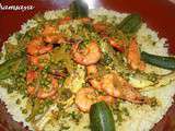 Couscous au merlan et aux crevettes