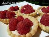 Mini tartelettes chocolat blanc framboises