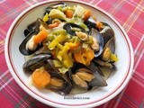 Moules au céleri, poivrons et carottes