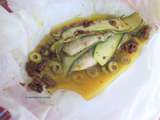 Poisson en papillote, courgettes