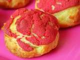 Petits choux craquelin tout rose à la framboise