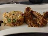 Aiguillettes sauce satay & riz aux courgettes