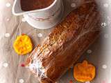 Cake chocolat & potiron, sauce chocolat noir pour Halloween