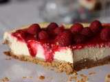 Cheesecake, coulis de fruits rouges