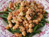 Duo de haricots verts et pois chiches au thon