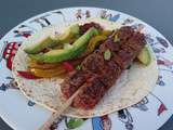 Fajitas d’été, brochettes de boeuf au bbq