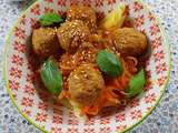 Lundi c’est veggie : Bowl aux boulettes sauce aigre douce