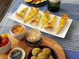 P’tites recettes apéro : Quiche aux poireaux & bacon et houmous aux poivrons