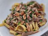 Tagliatelles fraiches aux pleurotes et aux noix