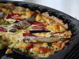 Tarte aux courgettes, piquillos & mini sardines