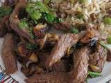 Wok de boeuf aux shiitakes