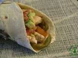 Wrap poulet sauté au citron et salsa d’avocat/tomate