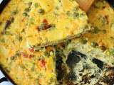 Frittata aux petits pois et aux tomates séchées