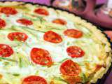 Tarte au chèvre frais courgette et tomate cerise