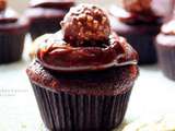 Cupcakes au chocolat & au Ferrero rocher