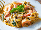 Pâtes linguine à la toscane aux crevettes