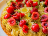 Tarte aux cerises sur sablé breton