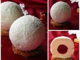 Boules de neiges chocolat blanc fruits rouges