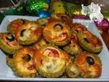 Tartelettes aux légumes verts / tomates / olives noires