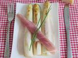 Asperges blanches au parmesan et jambon cru façon Laurent Mariotte