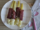 Asperges blanches des Landes à la coppa et fromage crémeux