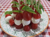 Brochettes apéritives mozzarella et tomates