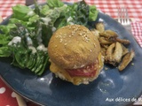 Burger de champignon au poulet et potatoes de pieds de champignons à l'Air Fryer ou au four