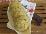 Cookies pistache cœur fondant au chocolat noir