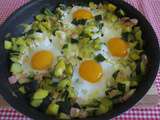 Courgettes au bacon et œufs - light