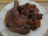 Cuisses de canard au miel, carottes et champignons