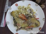 Cuisses de poulet aux crevettes et champignons