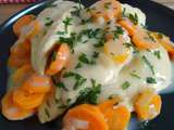 Filets de poulet aux carottes, sauce poulette -light