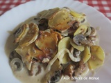 Gratin de pommes de terre aux châtaignes et champignons