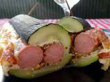 Hot-dog de courgette aux saucisses de poulet