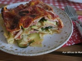 Lasagnes aux courgettes, jambon et mozzarella à la sauce tomate