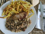 Médaillons de veau aux champignons et cancoillotte