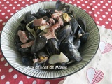 Moules au chèvre frais et lardons