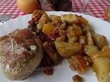 Paupiettes de veau aux topinambours, boule d'or et champignons cuisinés