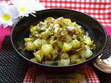 Pommes de terre et endives sautées au beurre maison à l'ail et au persil