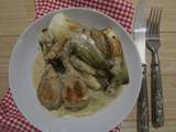 Poulet et endives, sauce roquefort