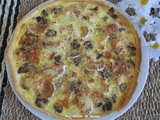 Quiche au poulet fumé, champignons et chèvre