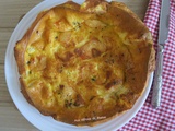 Quiche sans pâte aux dés de jambon rissolés et billes de mozzarella