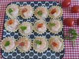 Tartelettes St-Môret aux tomates séchées et gambas